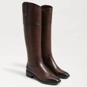 SAM EDELMAN Drina Leather Riding Boot Terrazo Brown NIB - size 6.5‎ Equestrian